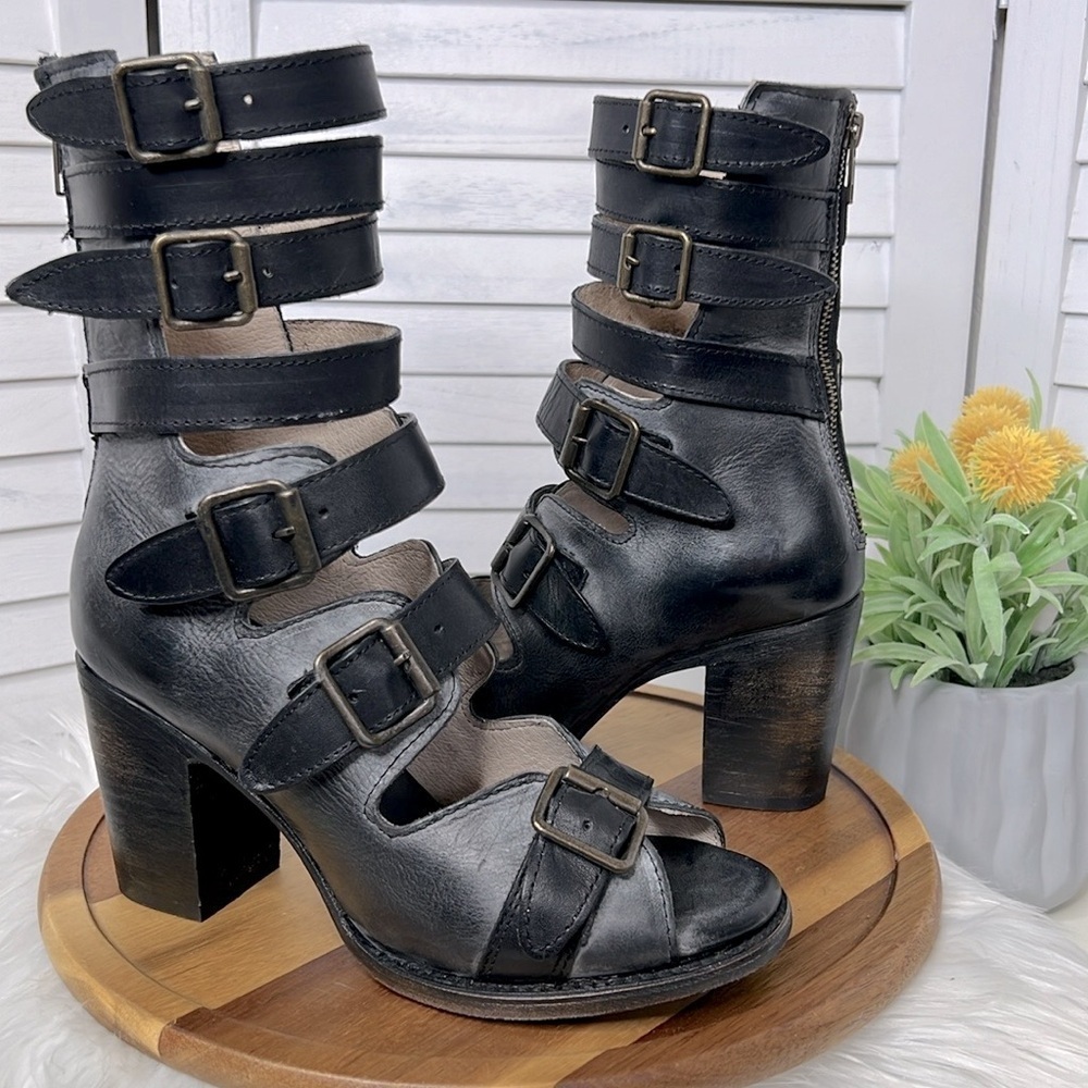 FREEBIRD l Bond Ankle Straps Open Toe Sandal Leather Boot Cowgirl Bohemian Sz. 9 - Picture 12 of 13